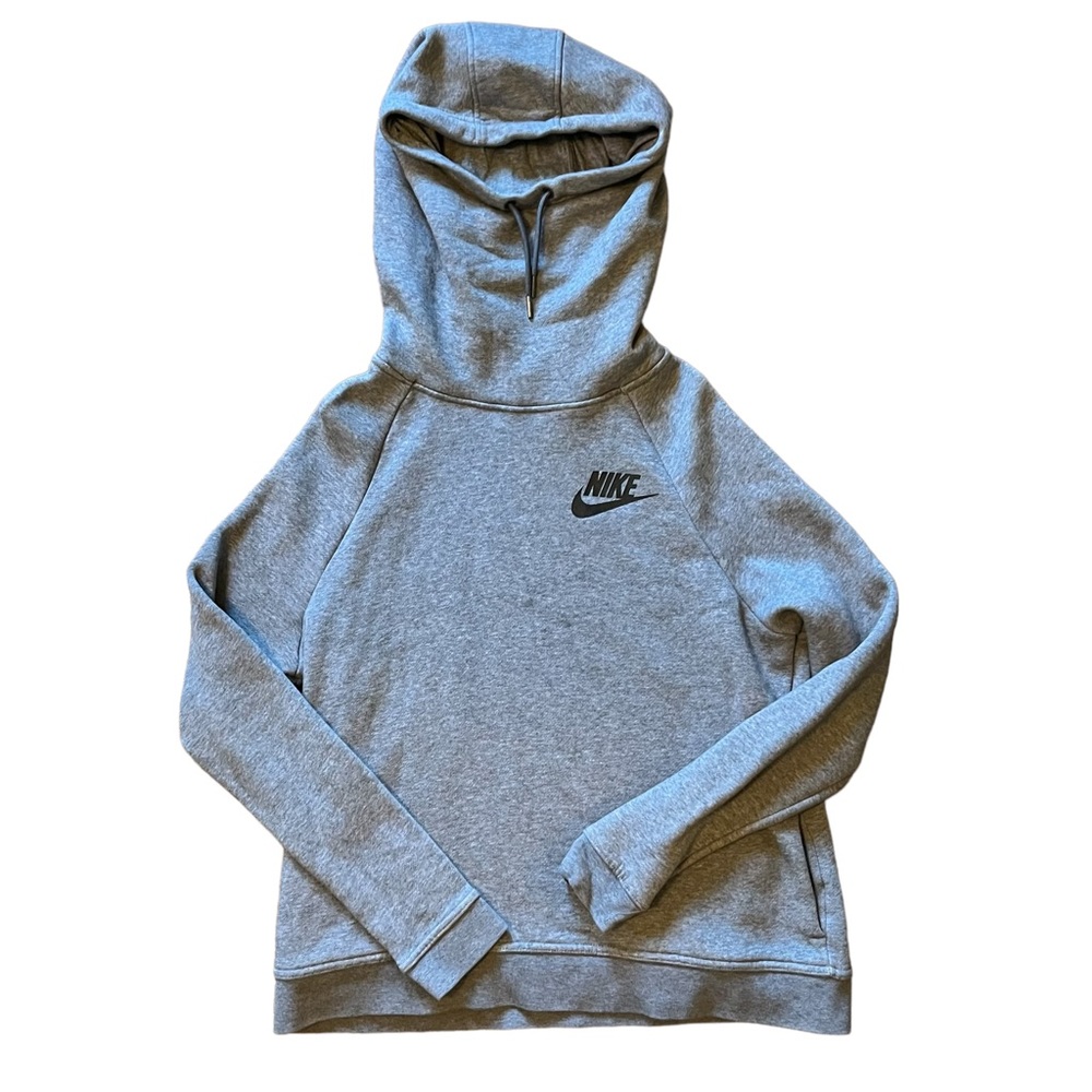 Nike grey funnel neck hoodie